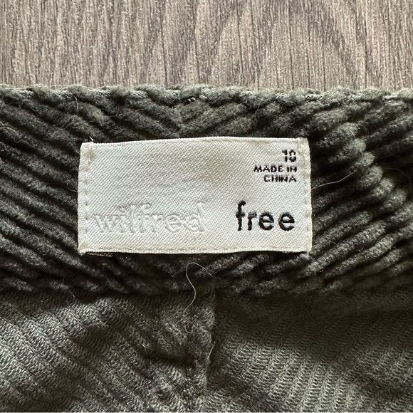 Wilfred Free Dark Green Corduroy Mini Skirt - Size 10 - Picture 2 of 3